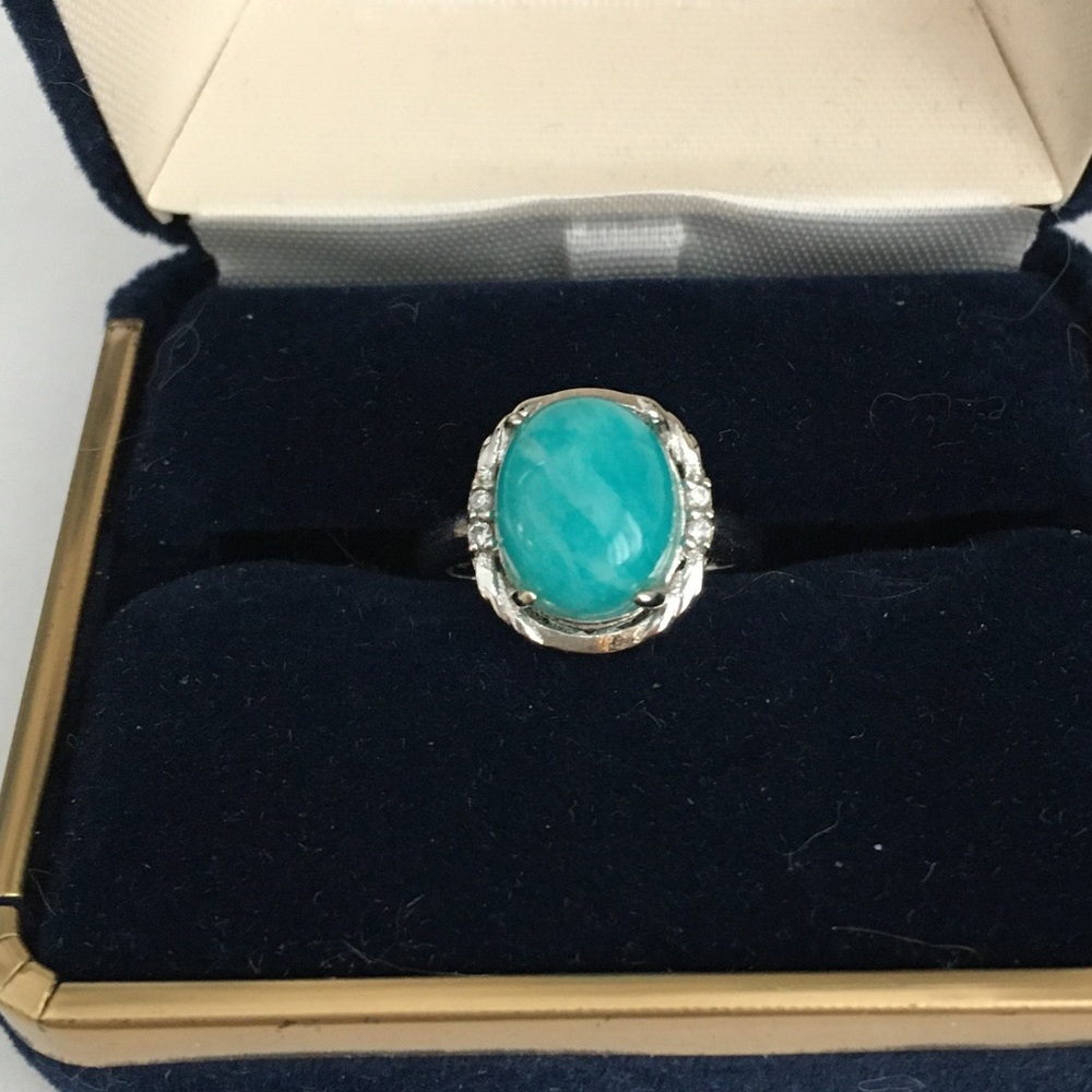 Gem Amazonite Sterling Silver Ring - image 2